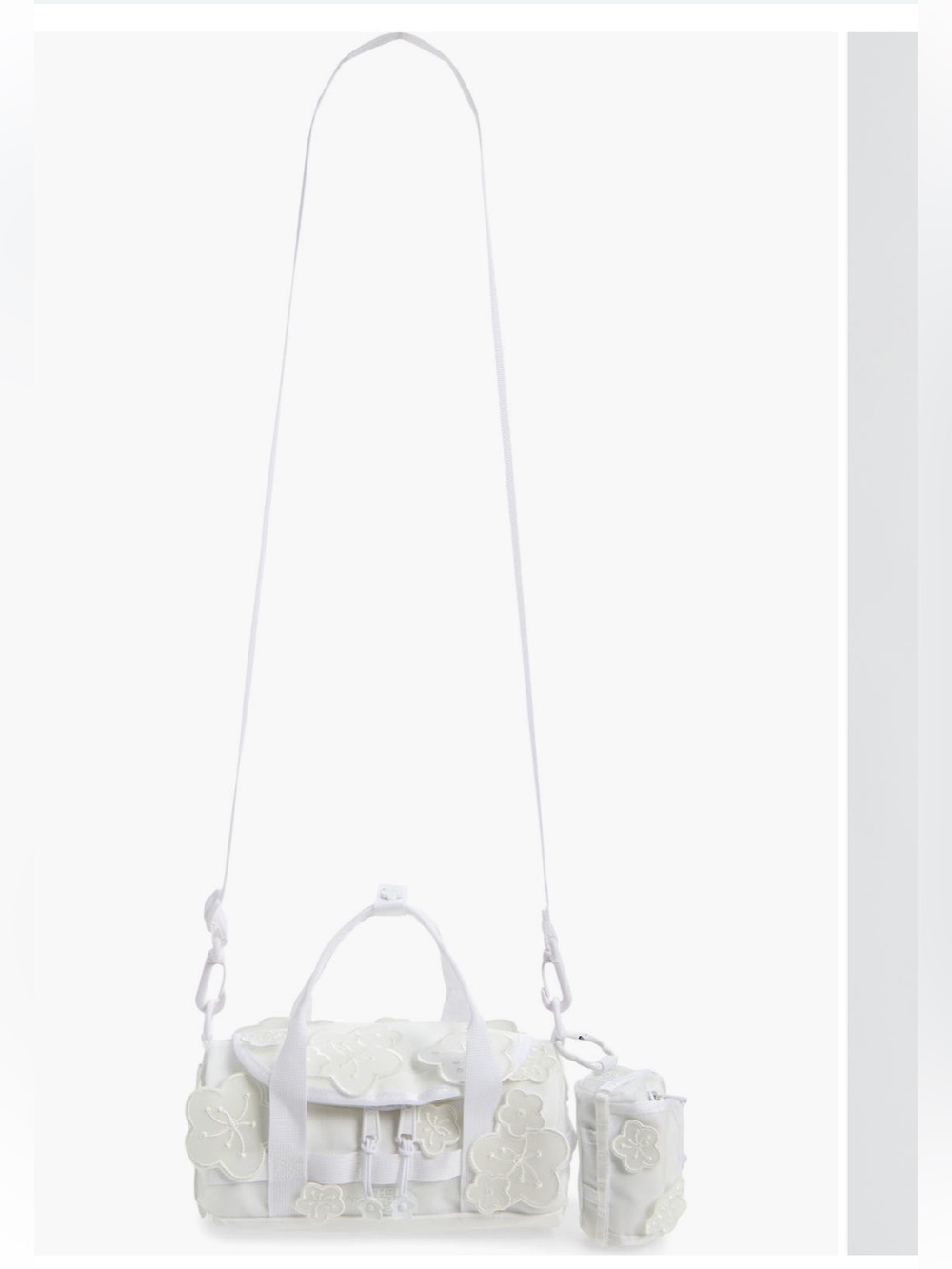 Cecilia Bahnsen North Face Clutch White with Appliqué Flowers